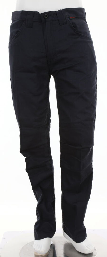 MCR Safety PT2N - MCR Safety FR Gear - Flame Resistant FR Navy Work Pants - 7 oz. 88% Cotton and 12% Nylon Twill Fabric - CAT2 / ATPV 8.6 cal/cm² - Button Up and Zippered Fly Front - Reinforced and Pleated Knees for Easier Bending, Stooping, and Climbing — manufacturer image 2