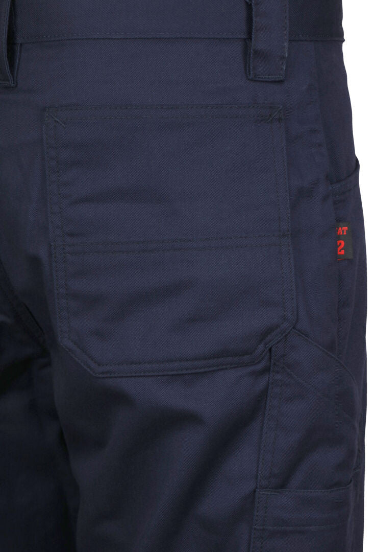 MCR Safety PT2N - MCR Safety FR Gear - Flame Resistant FR Navy Work Pants - 7 oz. 88% Cotton and 12% Nylon Twill Fabric - CAT2 / ATPV 8.6 cal/cm² - Button Up and Zippered Fly Front - Reinforced and Pleated Knees for Easier Bending, Stooping, and Climbing — manufacturer image 5