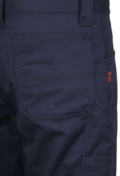 MCR Safety PT2N - MCR Safety FR Gear - Flame Resistant FR Navy Work Pants - 7 oz. 88% Cotton and 12% Nylon Twill Fabric - CAT2 / ATPV 8.6 cal/cm² - Button Up and Zippered Fly Front - Reinforced and Pleated Knees for Easier Bending, Stooping, and Climbing — manufacturer image 5