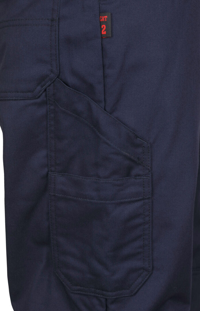 MCR Safety PT2N - MCR Safety FR Gear - Flame Resistant FR Navy Work Pants - 7 oz. 88% Cotton and 12% Nylon Twill Fabric - CAT2 / ATPV 8.6 cal/cm² - Button Up and Zippered Fly Front - Reinforced and Pleated Knees for Easier Bending, Stooping, and Climbing — manufacturer image 6