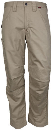 MCR Safety PT2T - MCR Safety FR Gear - Flame Resistant FR Tan Work Pants - 7 oz. 88% Cotton and 12% Nylon Twill Fabric - CAT2 / ATPV 8.6 cal/cm² - Button Up and Zippered Fly Front - Reinforced and Pleated Knees for Easier Bending, Stooping, and Climbing