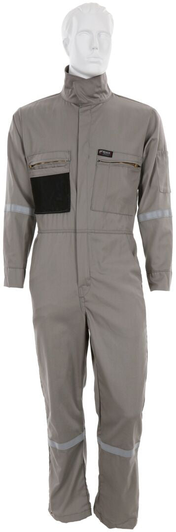 MCR Safety SBC2011 - Summit Breeze® Flame Resistant (FR) Coverall - Gray 7-ounce Cotton Material - Long Sleeve Coverall with Vented Underarms and Back - 1 Inch Silver FR Reflective Stripes -CAT2 — manufacturer image 5