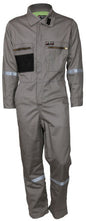 MCR Safety SBC2011 - Summit Breeze® Flame Resistant (FR) Coverall - Gray 7-ounce Cotton Material - Long Sleeve Coverall with Vented Underarms and Back - 1 Inch Silver FR Reflective Stripes -CAT2