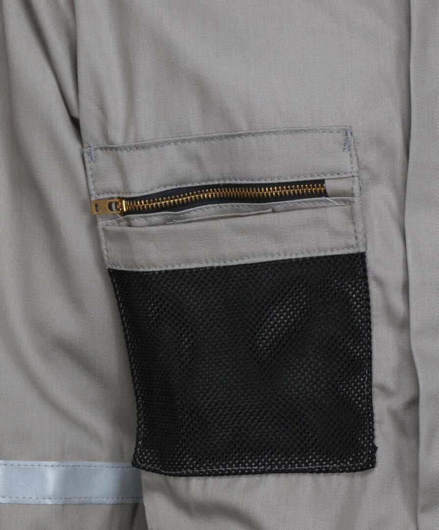 MCR Safety SBC2011 - Summit Breeze® Flame Resistant (FR) Coverall - Gray 7-ounce Cotton Material - Long Sleeve Coverall with Vented Underarms and Back - 1 Inch Silver FR Reflective Stripes -CAT2 — manufacturer image 10