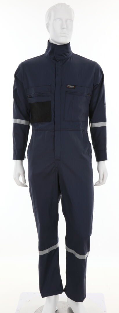 MCR Safety SBC2012 - Summit Breeze® Flame Resistant (FR) Coverall - Navy Blue 7-ounce Cotton Material - Long Sleeve - 1 Inch Silver FR Reflective Stripes, CAT2 - Patented Underarm and Back Vents, the Ultimate Solution for Comfort, Protection, and Heat Str — manufacturer image 2
