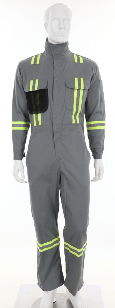 MCR Safety SBC2031 - Summit Breeze® Flame Resistant (FR) Coverall - Gray 7-ounce 100% Cotton - Long Sleeve - 3 Inch Triple Trim FR Reflective Stripes - CAT2 - Patented Underarm and Back Vents - Ultimate Solution for Comfort, Protection, and Heat Stress — manufacturer image 2