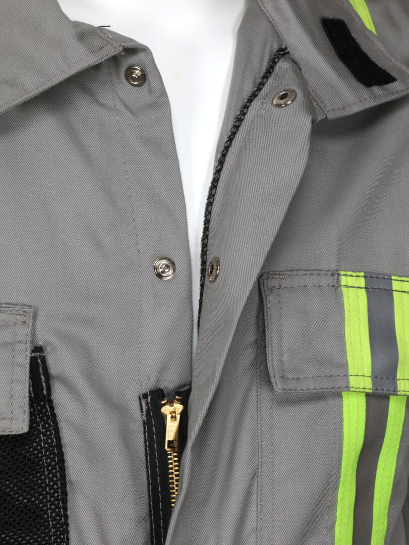 MCR Safety SBC2031 - Summit Breeze® Flame Resistant (FR) Coverall - Gray 7-ounce 100% Cotton - Long Sleeve - 3 Inch Triple Trim FR Reflective Stripes - CAT2 - Patented Underarm and Back Vents - Ultimate Solution for Comfort, Protection, and Heat Stress — manufacturer image 6