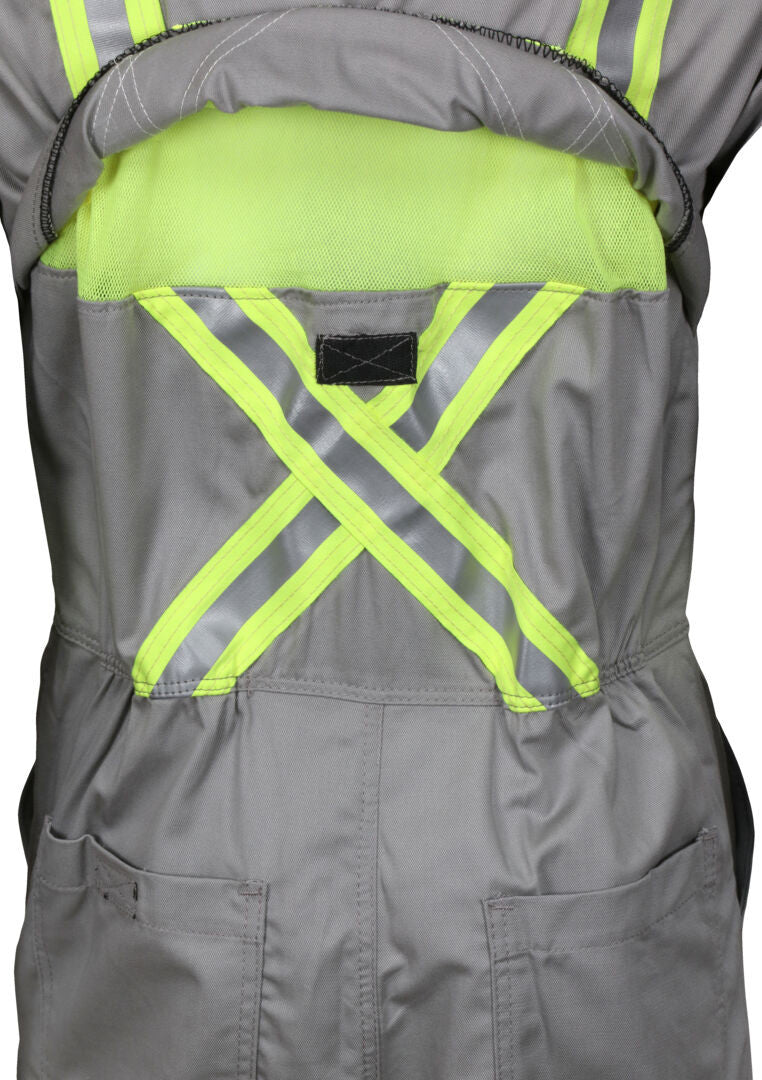 MCR Safety SBC2031 - Summit Breeze® Flame Resistant (FR) Coverall - Gray 7-ounce 100% Cotton - Long Sleeve - 3 Inch Triple Trim FR Reflective Stripes - CAT2 - Patented Underarm and Back Vents - Ultimate Solution for Comfort, Protection, and Heat Stress — manufacturer image 5