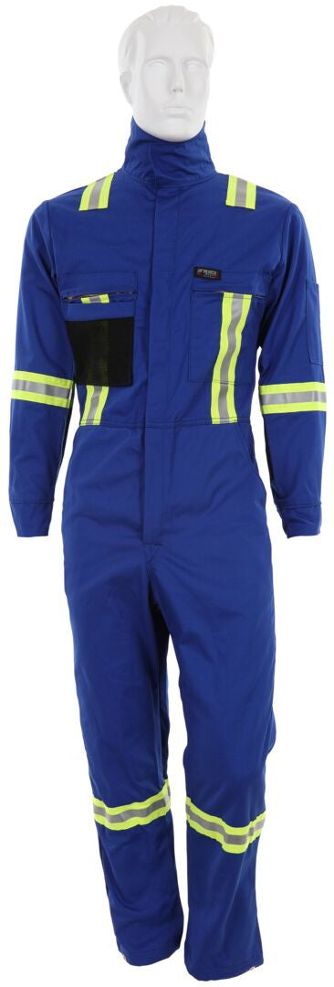 MCR Safety SBC2035 - Summit Breeze® Flame Resistant (FR) Coverall - Royal Blue 7-ounce 100% Cotton Material - Long Sleeve with Vented Underarms and Back - 3-Inch Triple Trim FR Reflective Stripes - CAT 2 — manufacturer image 7