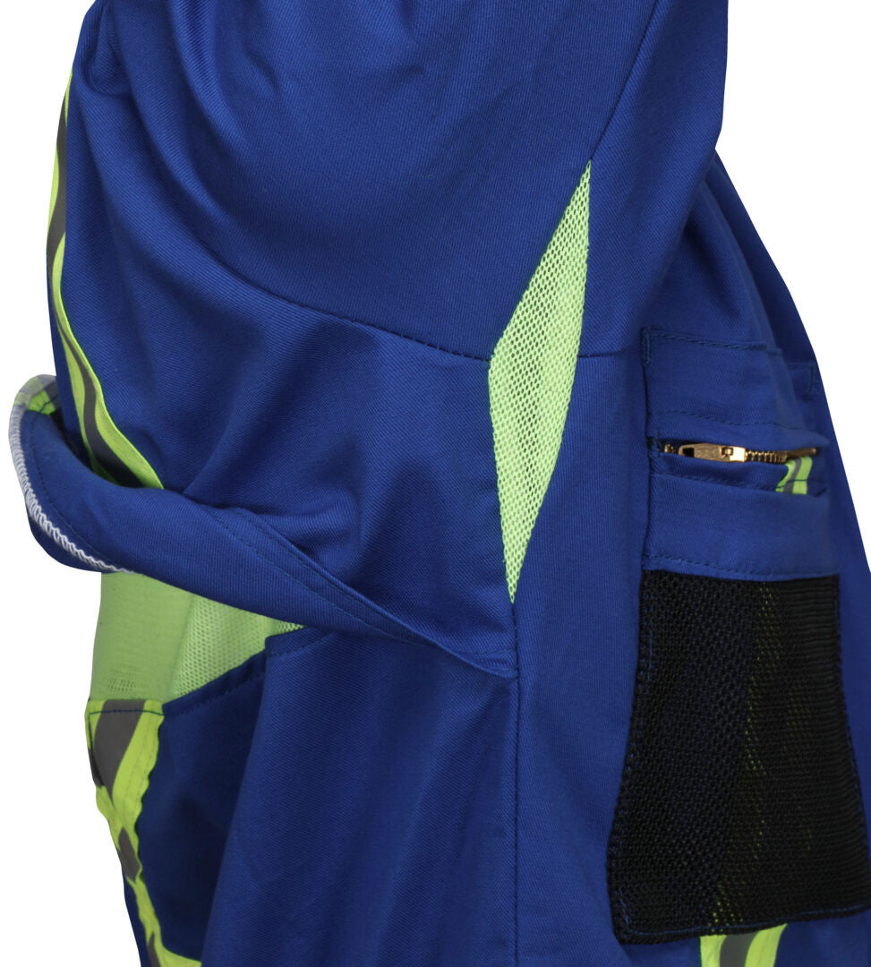 MCR Safety SBC2035 - Summit Breeze® Flame Resistant (FR) Coverall - Royal Blue 7-ounce 100% Cotton Material - Long Sleeve with Vented Underarms and Back - 3-Inch Triple Trim FR Reflective Stripes - CAT 2 — manufacturer image 4