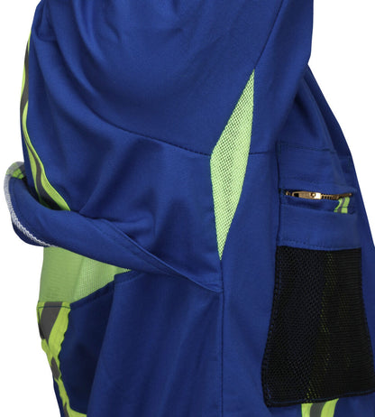 MCR Safety SBC2035 - Summit Breeze® Flame Resistant (FR) Coverall - Royal Blue 7-ounce 100% Cotton Material - Long Sleeve with Vented Underarms and Back - 3-Inch Triple Trim FR Reflective Stripes - CAT 2 — manufacturer image 4