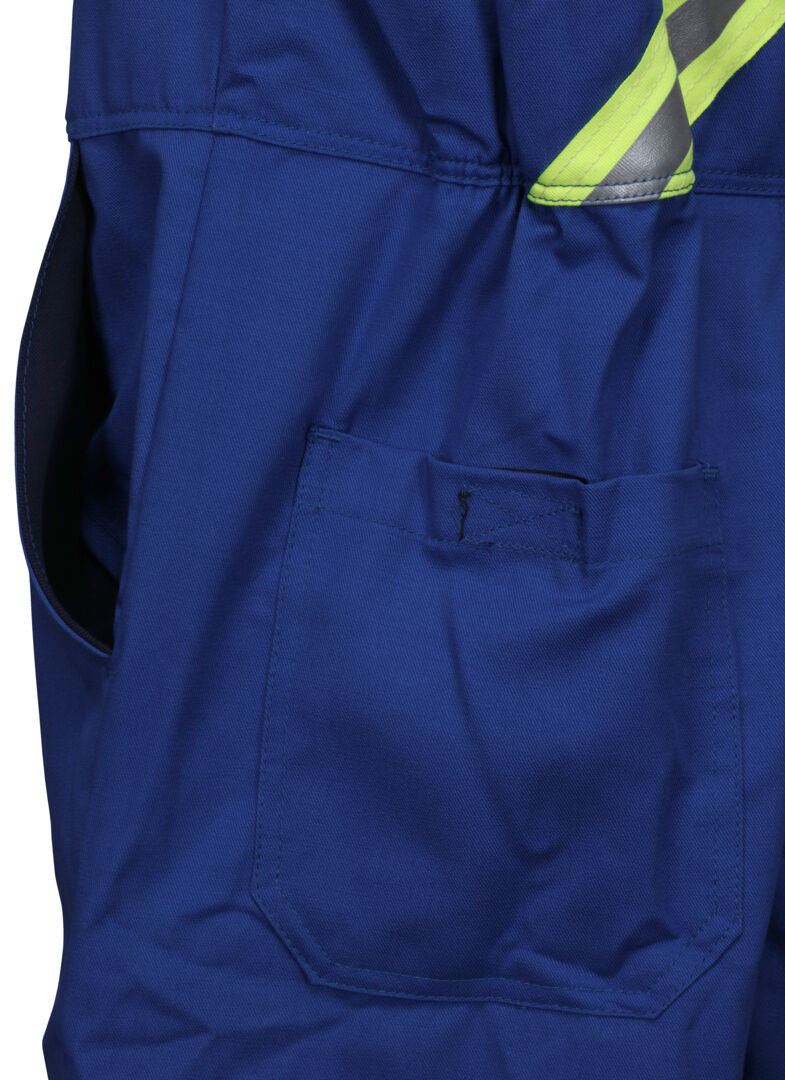 MCR Safety SBC2035 - Summit Breeze® Flame Resistant (FR) Coverall - Royal Blue 7-ounce 100% Cotton Material - Long Sleeve with Vented Underarms and Back - 3-Inch Triple Trim FR Reflective Stripes - CAT 2 — manufacturer image 9
