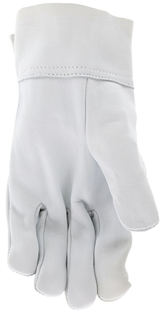 Red Ram Grain Goatskin Welding Gloves, Clute Pattern, Band Top Cuff