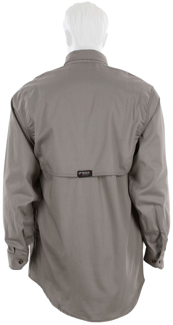 MCR Safety SBS2001 - Summit Breeze ® Flame Resistant (FR) Shirt - Gray 7-ounce 100 % Cotton Material - Long Sleeve Shirt with Vented Underarms and Back - CAT 2 - ASTM F1930 Tested - Zero 2nd and 3rd Degree Burn when Wearing our P2D FR Jeans! — manufacturer image 3