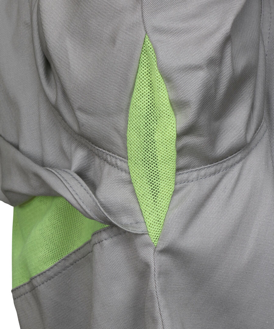 MCR Safety SBS2001 - Summit Breeze ® Flame Resistant (FR) Shirt - Gray 7-ounce 100 % Cotton Material - Long Sleeve Shirt with Vented Underarms and Back - CAT 2 - ASTM F1930 Tested - Zero 2nd and 3rd Degree Burn when Wearing our P2D FR Jeans! — manufacturer image 4