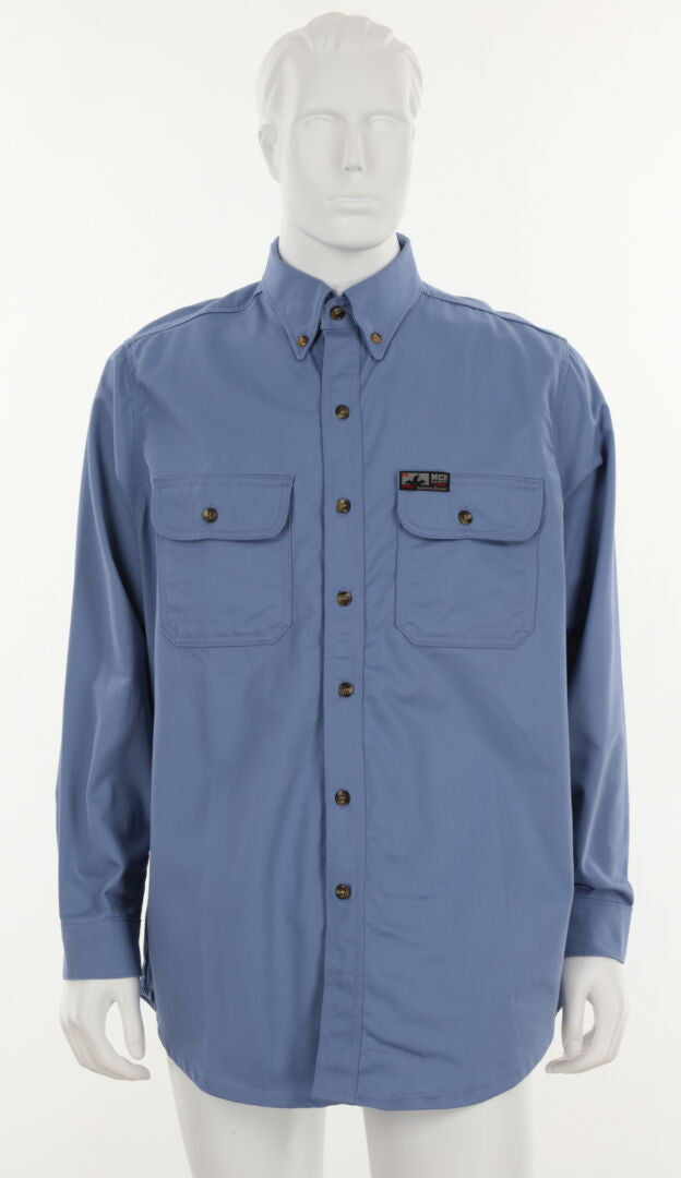 MCR Safety SBS2006 - Summit Breeze® Flame Resistant (FR) Shirt - Medium Blue 7-ounce 100% Cotton Material - Long Sleeve with Vented Underarms and Back - CAT2 - ASTM F1930 Tested - Zero 2nd and 3rd Degree Burn when Wearing our P2D FR Jeans! — manufacturer image 2