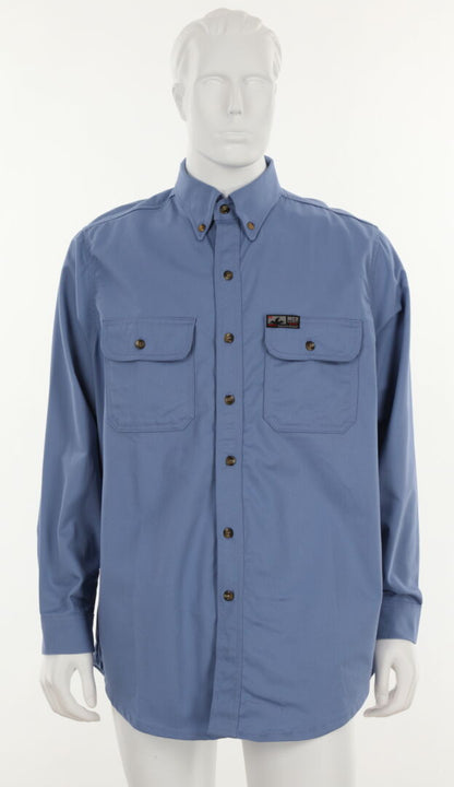 MCR Safety SBS2006 - Summit Breeze® Flame Resistant (FR) Shirt - Medium Blue 7-ounce 100% Cotton Material - Long Sleeve with Vented Underarms and Back - CAT2 - ASTM F1930 Tested - Zero 2nd and 3rd Degree Burn when Wearing our P2D FR Jeans! — manufacturer image 2