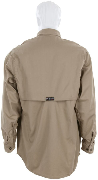 MCR Safety SBS2003 - Summit Breeze® Flame Resistant (FR) Shirt - Tan 7-ounce 100% Cotton Material - Long Sleeve with Vented Underarms and Back - CAT2 - ASTM F1930 Tested - Zero 2nd and 3rd Degree Burn when Wearing our P2D FR Jeans! — manufacturer image 3