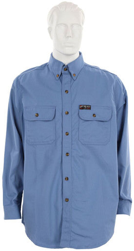 MCR Safety SBS2006 - Summit Breeze® Flame Resistant (FR) Shirt - Medium Blue 7-ounce 100% Cotton Material - Long Sleeve with Vented Underarms and Back - CAT2 - ASTM F1930 Tested - Zero 2nd and 3rd Degree Burn when Wearing our P2D FR Jeans!
