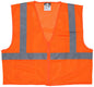 MCR Safety VCL2MOP - Hi-Vis Orange Safety Vest - 2 Inch Silver Reflective Stripes - Zipper Front Closure - Meets ANSI/ISEA 107 2020 Standard - Type R Class 2 Compliant - Breathable Safety Vest with Mesh Fabric