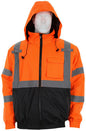 MCR Safety VBBQCL3O - Luminator® Series - Two Tone Value Bomber Jacket - Meets ANSI/ISEA 107 2020 Standards - Type R Class 3 Compliant - Quilted Rain Jacket with Silver Reflective Stripes - Quilted Liner Adds Warmth and Comfort