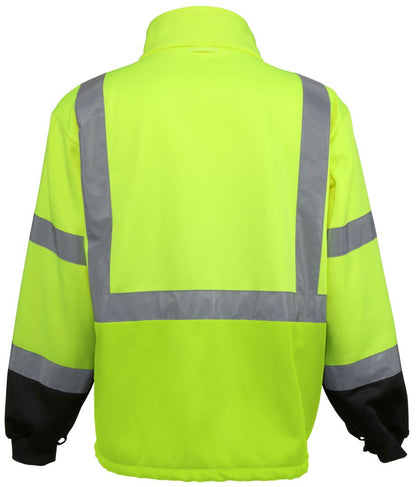 MCR Safety VT238JH - Hi-Vis Rain Gear - Winter Jacket - Rip Stop Polyester / PU Outer Shell - Zip Out Hi-Vis Anti-Piling Fleece Liner - Both Meet ANSI/ISEA 107 2020 Type R Class 3 Standard - Outer Jacket Shell has Detachable Hood — manufacturer image 11
