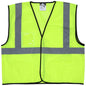 MCR Safety VCL2ML - Hi-Vis Lime Safety Vest - 2 Inch SIlver Reflective Stripes - Mesh Fabric with Hook & Loop Closure - Meets ANSI/ISEA 107 2020 Standard - Type R Class 2 Compliant - Breathable Safety Vest with Mesh Fabric