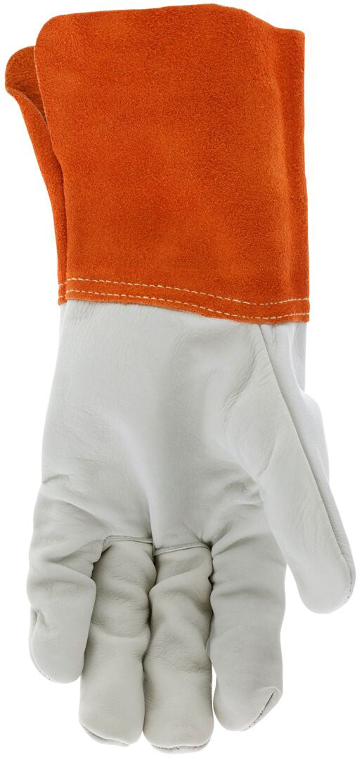 Mustang Cowhide Grain Leather Welding Gloves, Kevlar-Sewn, Gauntlet Cuff, Unlined