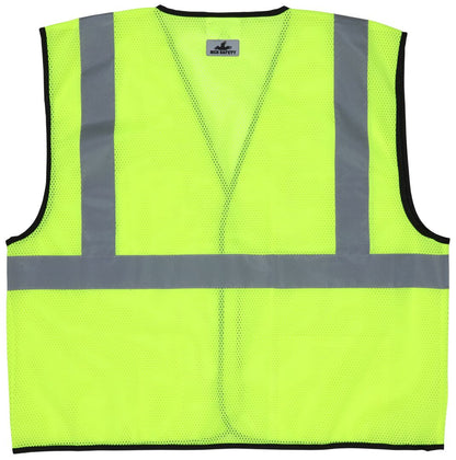 MCR Safety VCL2ML - Hi-Vis Lime Safety Vest - 2 Inch SIlver Reflective Stripes - Mesh Fabric with Hook & Loop Closure - Meets ANSI/ISEA 107 2020 Standard - Type R Class 2 Compliant - Breathable Safety Vest with Mesh Fabric — manufacturer image 3