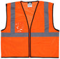 MCR Safety VCL2MOZ - Hi-Vis Orange Safety Vest - 2 Inch Silver Reflective Stripes - Zipper Front Closure - Meets ANSI/ISEA 1007 2020 Standard - Type R Class 2 Compliant - Breathable Safety Vest with Mesh Fabric
