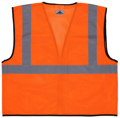 MCR Safety VCL2MOZ - Hi-Vis Orange Safety Vest - 2 Inch Silver Reflective Stripes - Zipper Front Closure - Meets ANSI/ISEA 1007 2020 Standard - Type R Class 2 Compliant - Breathable Safety Vest with Mesh Fabric — manufacturer image 3
