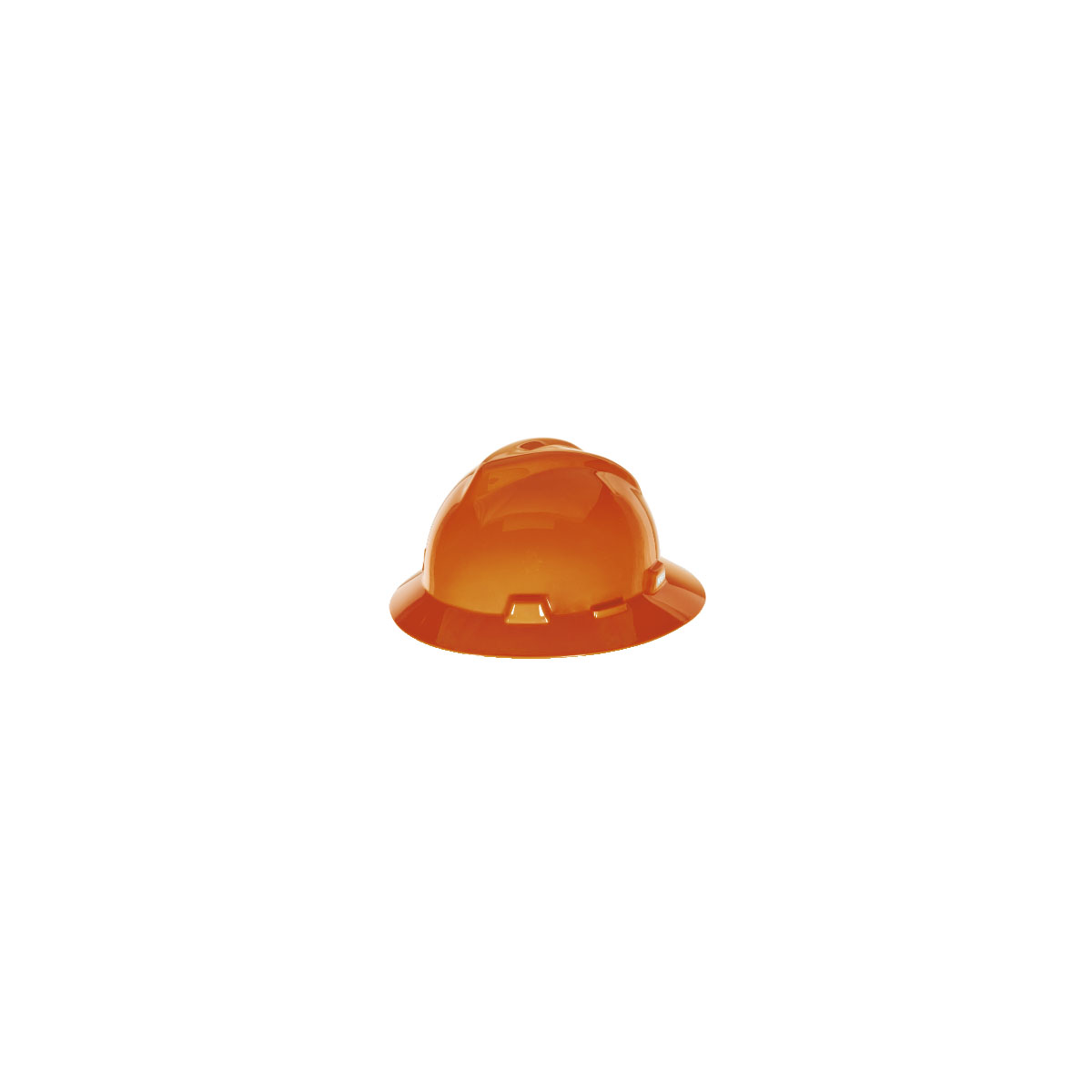 MSA V-Gard® Full Brim Hard Hats - V-Gard Slotted Full-Brim Hat, Orange, w/Fas-Trac III Suspension