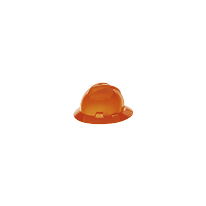 MSA V-Gard® Full Brim Hard Hats - V-Gard Slotted Full-Brim Hat, Orange, w/Fas-Trac III Suspension