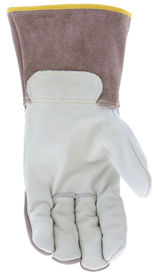 Cowhide MIG/TIG Welding Gloves, Kevlar Sewn, Split Leather Back, 4-Inch Cuff