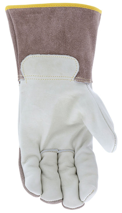 Cowhide MIG/TIG Welding Gloves, Kevlar Sewn, Split Leather Back, 4-Inch Cuff