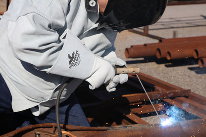 Elkskin Welding Gloves, Kevlar-Sewn, Gauntlet Cuff, Cotton/Foam Lined