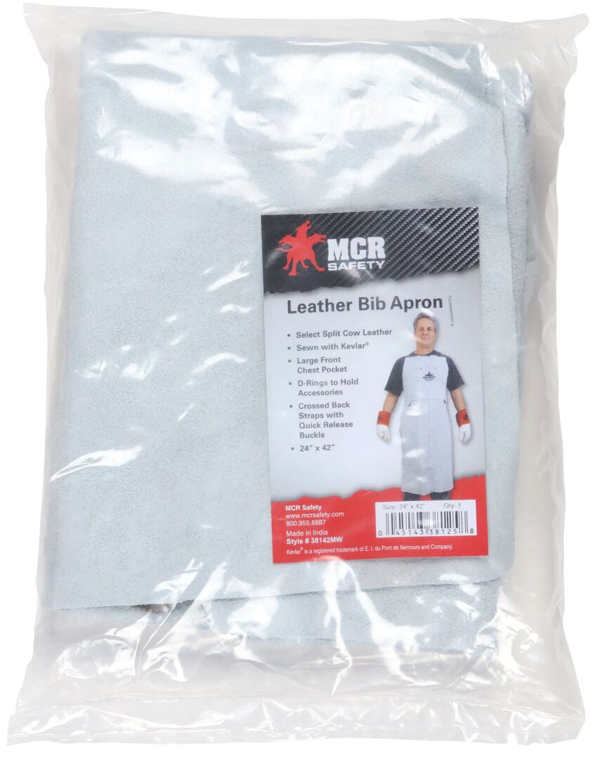 MCR Safety 38142MW - Mphs Welding Leather 24x42 Bib Apron - manufacturer product image 4