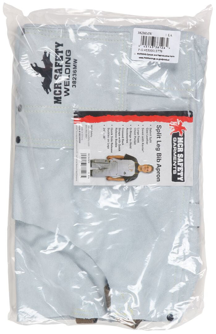 MCR Safety 38236MW - Mphs Wlding Lthr Split Leg 36" Bib Apron - manufacturer product image 4