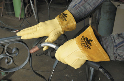 Deerskin MIG/TIG Welding Gloves, Kevlar-Sewn, 2.5-Inch Cuff