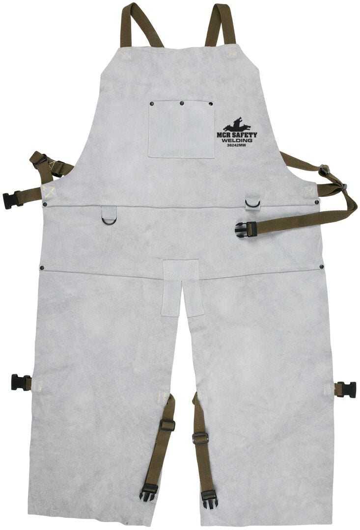 MCR Safety 38242MW - Mphs Wlding Lthr Split Leg 42" Bib Apron - manufacturer product image 4
