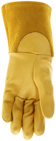 Mustang Welding Gloves, Premium A-Grade Deerskin, Kevlar Sewn, Gauntlet Cuff