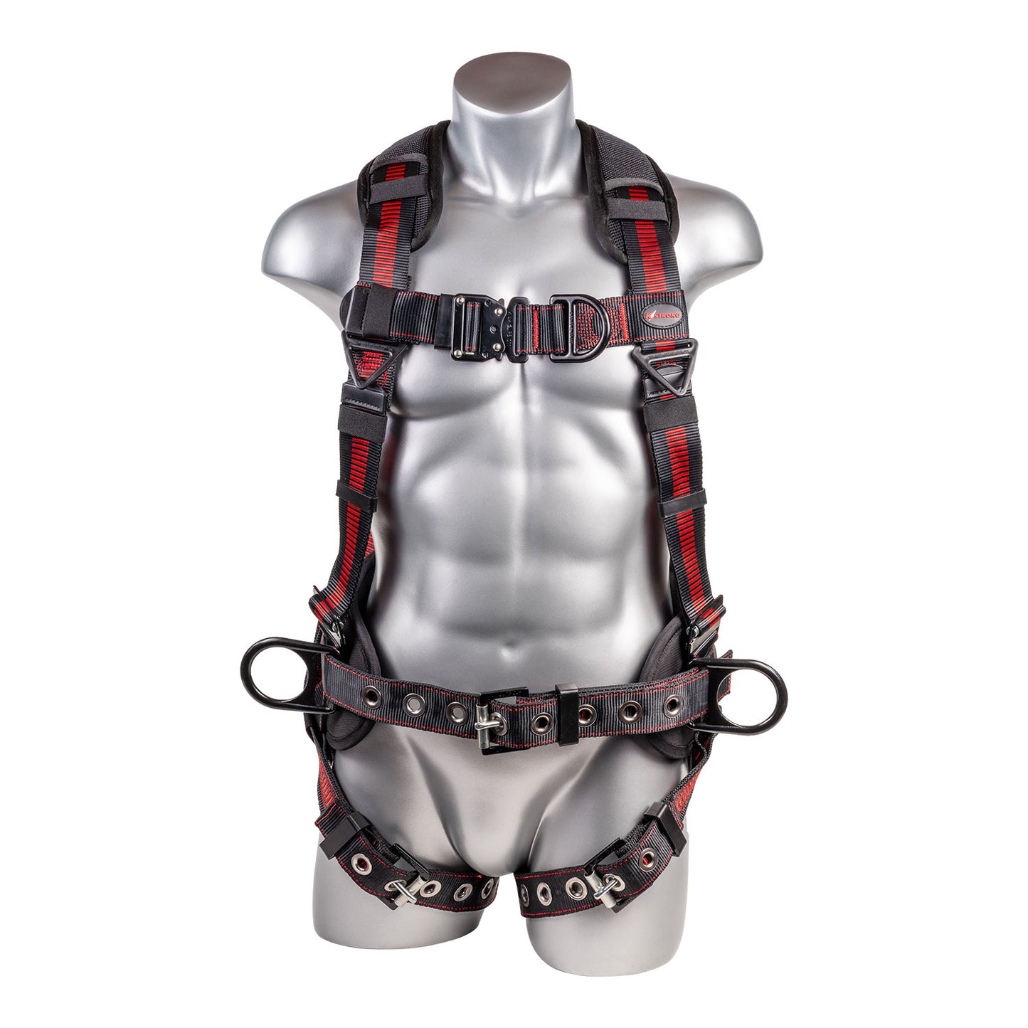 KStrong® Kapture™ Epic 5-Point Full Body Harness, Enhanced Dorsal D-ring Plus™, Front D-ring, 2 Side D-rings, Waist Pad w/ Removable Tool Belt, Back/Shoulder Pad, QC Chest and TB Legs – (ANSI)