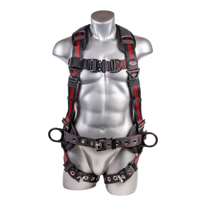 KStrong® Kapture™ Epic 5-Point Full Body Harness, Enhanced Dorsal D-ring Plus™, Front D-ring, 2 Side D-rings, Waist Pad w/ Removable Tool Belt, Back/Shoulder Pad, QC Chest and TB Legs – (ANSI)