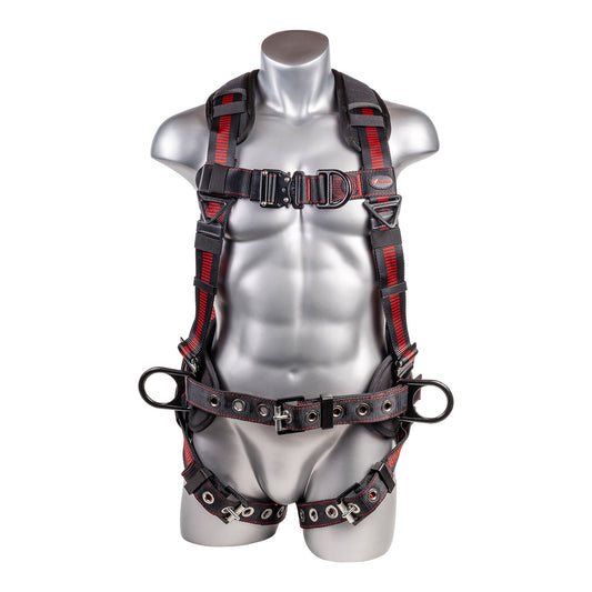 KStrong® Kapture™ Epic 5-Point Full Body Harness, Enhanced Dorsal D-ring Plus™, Front D-ring, 2 Side D-rings, Waist Pad w/ Removable Tool Belt, Back/Shoulder Pad, QC Chest and TB Legs – (ANSI)