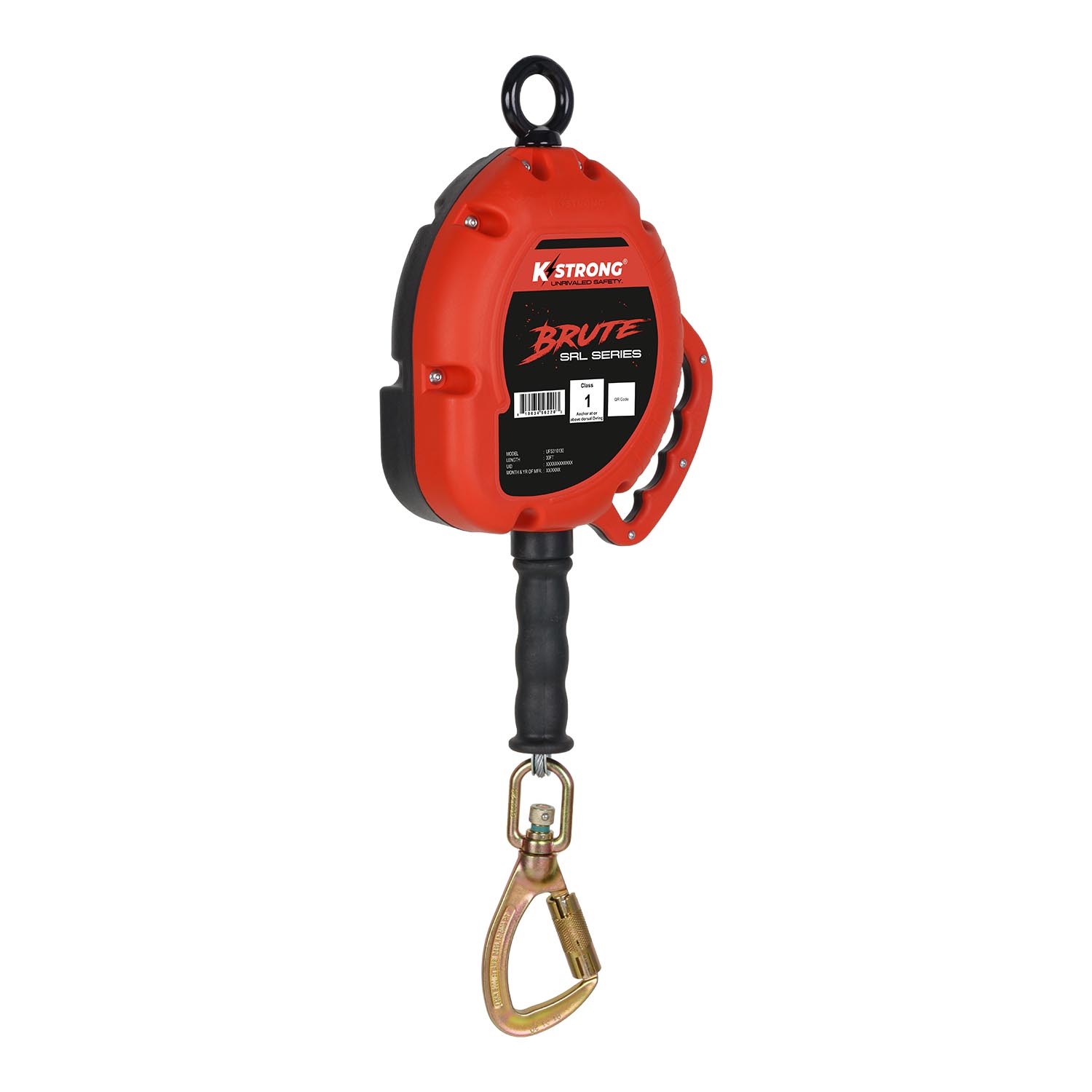 KStrong® BRUTE™ 30 ft. Galvanized Steel Cable SRL with Load Indicating Swivel Locking Carabiner. Includes Installation Carabiner and Tagline (ANSI)