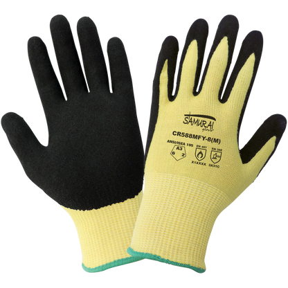 Global Glove CR588MFY-VP – Yellow Vend-Packed Nitrile Gloves – ANSI A3