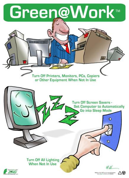 ZING At Work Poster Energy Conservation 16'X22' - official Zing product image 1