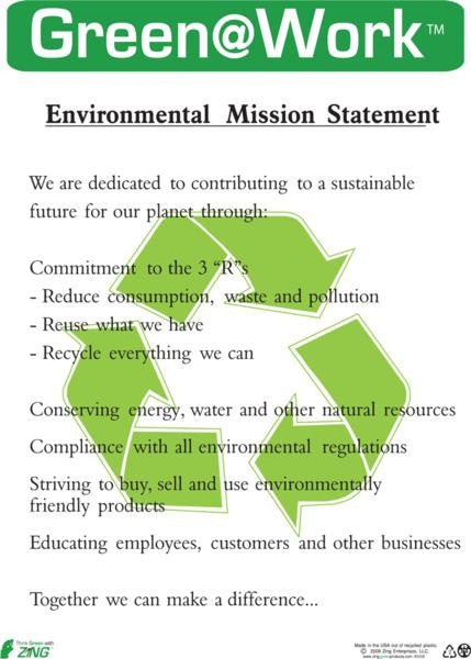 Eco Poster, Mission Statement, 22X16