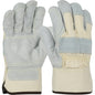 PIP 500DP-AA – Premium Grade Split Cowhide Leather Double Palm Glove with Canvas Back and Aramid Stitching - Rubberized Safety Cuff