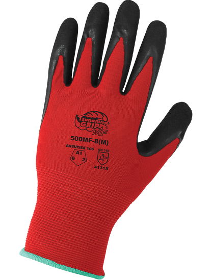Tsunami Grip® MF Double-Dipped Mach Finish Nitrile Coated Gloves with Cut, Abrasion, and Puncture Resistance - 500MF